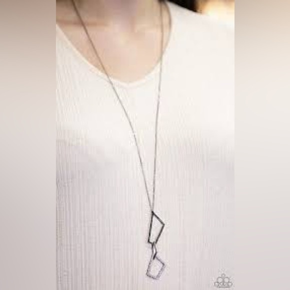 Paparazzi Silver Shapely Silhouettes Necklace and Earrings - Picture 1 of 5